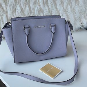 Michael Kors Selma Medium Top Zip Satchel | Lilac